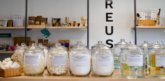 Jars full of refillable and plastic-free products at We Fill Good.
