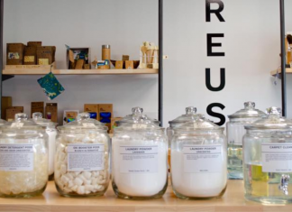 Jars full of refillable and plastic-free products at We Fill Good.