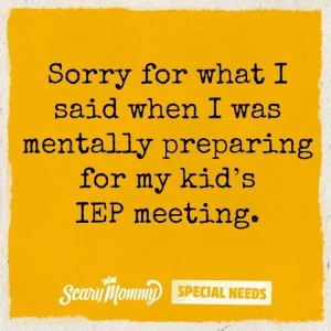 sorry for what I said when I was mentally preparing for my kid's IEP meeting