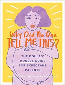 Book cover of Why Did No One Tell Me This? Shows a pregnant person holding their stomach. One of the best books to read when you're pregnant.