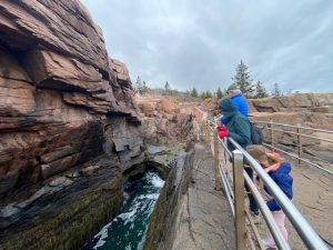people look at thunder hole in acadia
