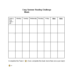 easy summer reading challenge chart